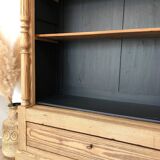 Late 19th/early 20th century solid pine dresser & wine cellar