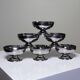 6 vintage bistro-style stainless steel dessert bowls on feet