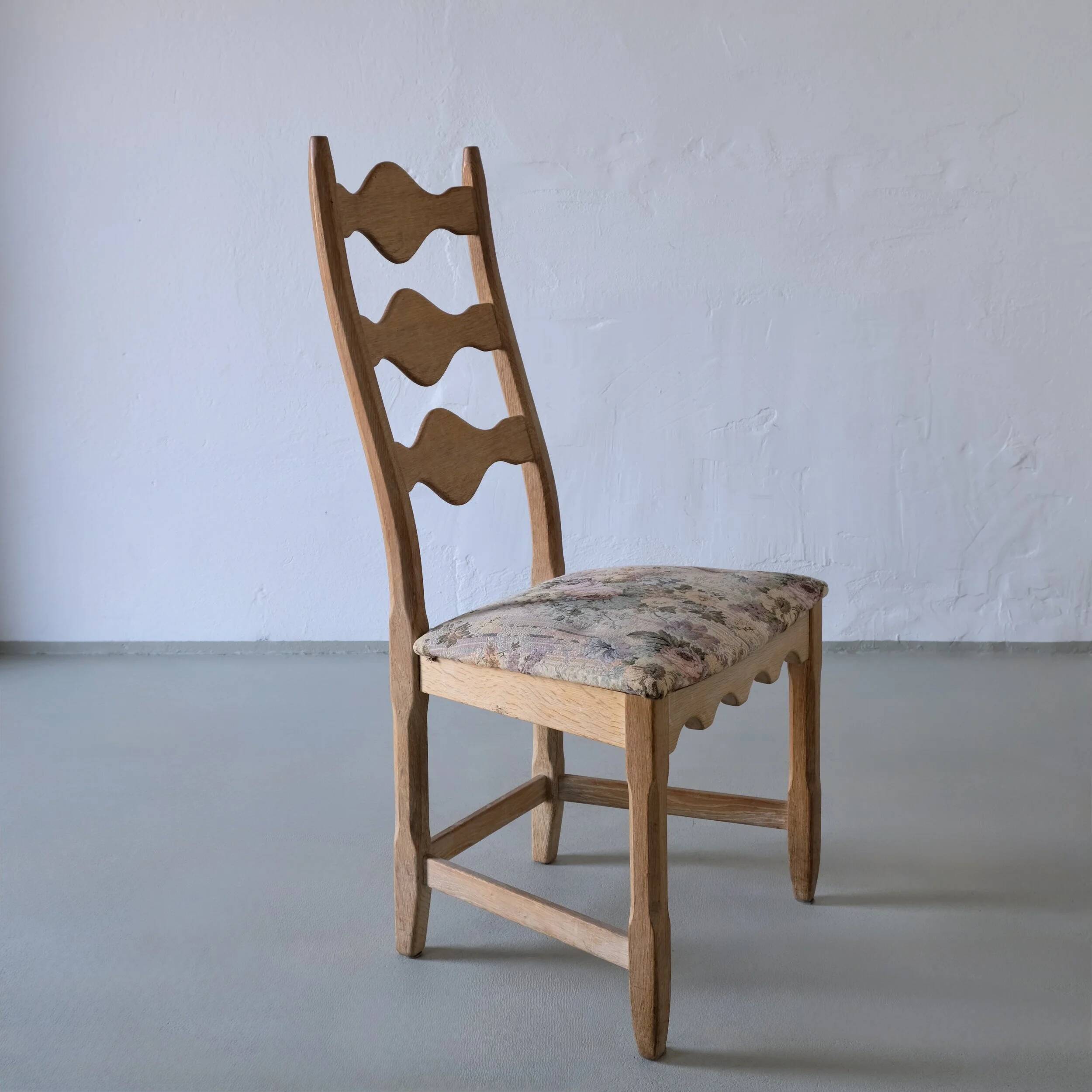 4 ladder back dining chairs by Henning Kjaernulf | Denmark | 1950s