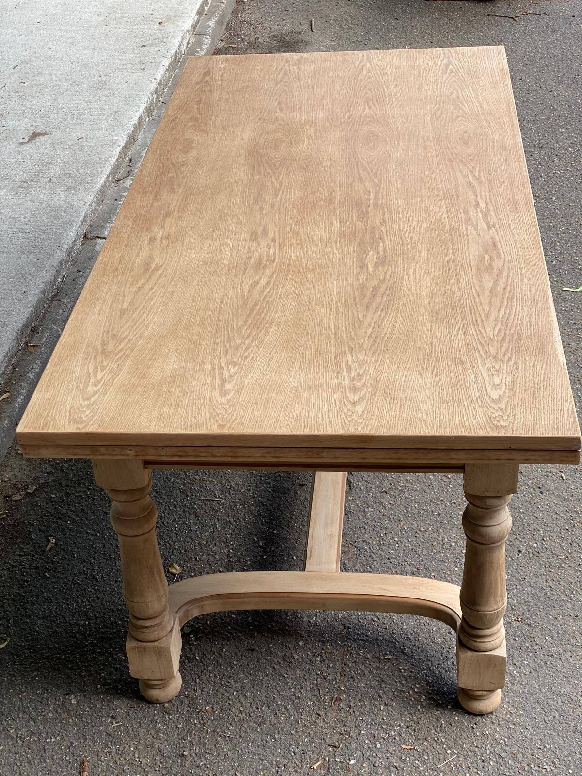 Extendable farmhouse dining table, renovated in raw wood, 270cm