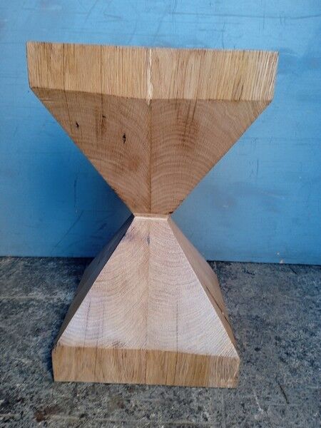 Vintage solid chene diabolo stool