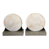 Pair of Art Deco marble and onyx bookends