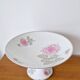 Coupe à fruits porcelaine de Haviland motif dalhia rose sur fond blanc
