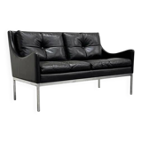 Canapé 2 places en cuir de style Bauhaus, milieu du XXe siècle, années 1960