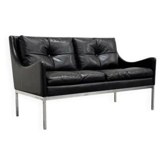 Canapé 2 places en cuir de style Bauhaus, milieu du XXe siècle, années 1960