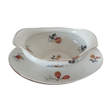Saucier en porcelaine orange noir et jaune