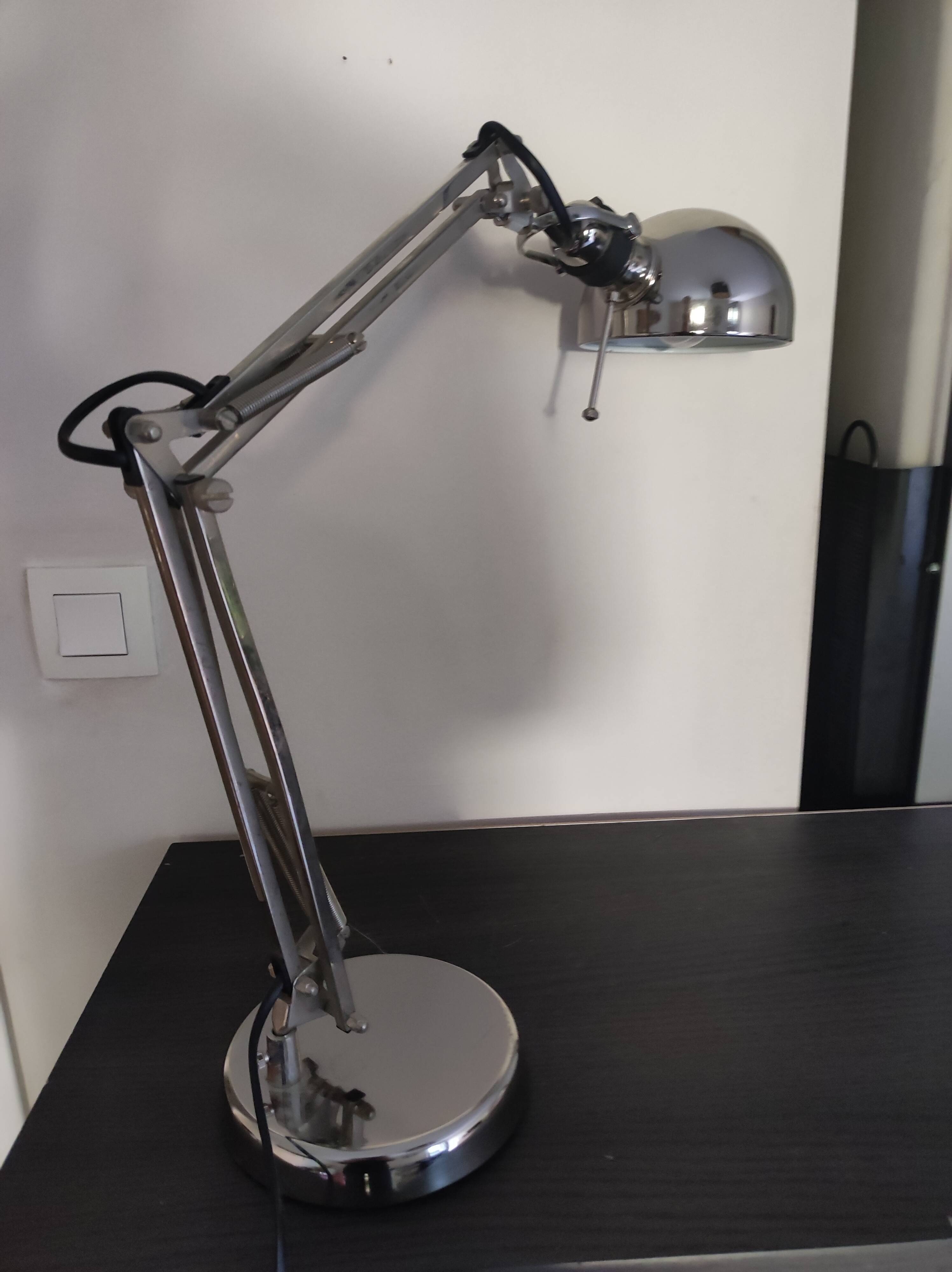 Articulated desk lamp chrome metal workshop style