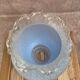 Vintage lampshade in light blue opaline glass – textured milky glass