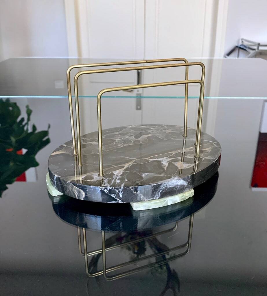 Inkwell Holder Mail Buffer Ashtray - Art Deco - Onyx Marble - Office