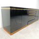Brass and lacquer sideboard by Jean Claude Mahey, 1970s