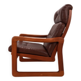 EMC teak leather armchair, 1960