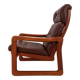 Fauteuil en cuir teck EMC, 1960