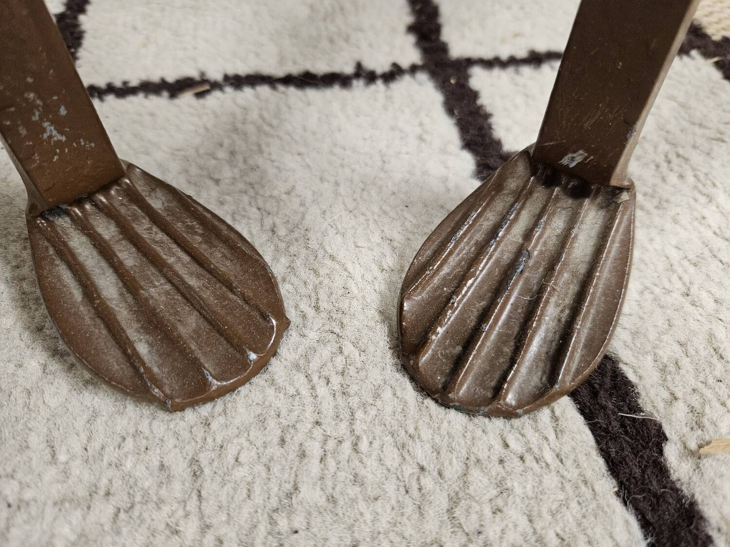 Set of 8 brutalist wrought iron bar stools 1970"