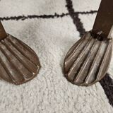 Set of 8 brutalist wrought iron bar stools 1970"