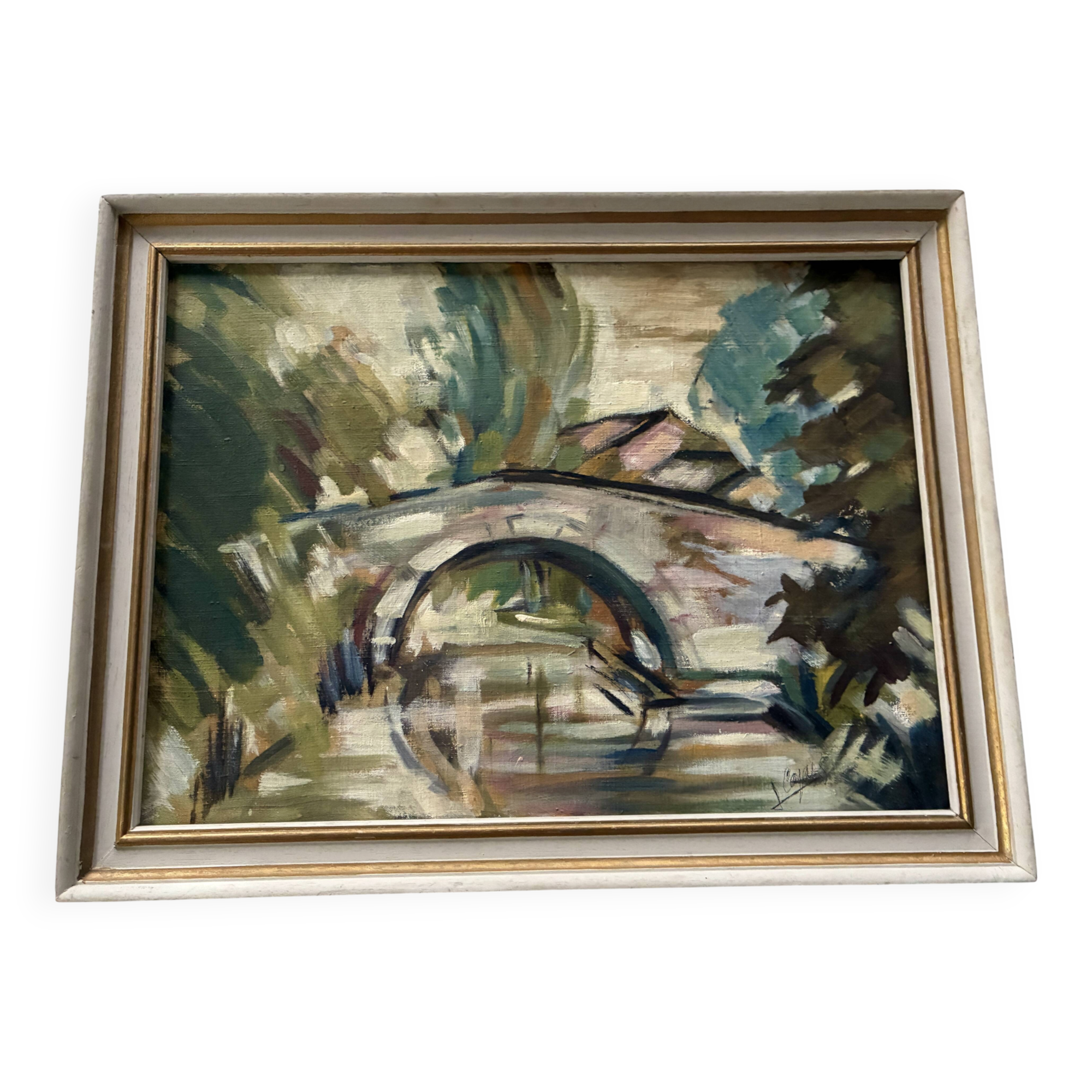 Tableau huile sur toile Pont en arc