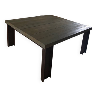 Table bois et metal industrielle création architecte