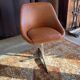 Vintage swivel office chair in cognac faux leather – 1970s