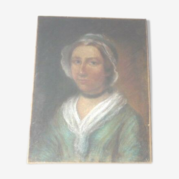 Portrait pastel woman maroufle on canvas early 19th century