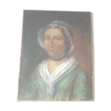 Portrait pastel woman maroufle on canvas early 19th century