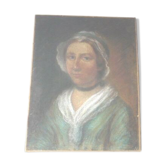 Portrait femme pastel maroufle sur toile début du 19ème siècle