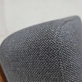 1970s, pair of Danish armchairs, reupholstered, furniture wool, teak, oak.