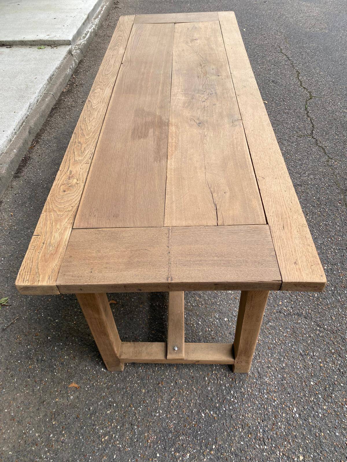 18th century farmhouse dining table renovated in solid oak 200cm