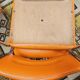 Set de 4 chaises chromées skaï orange 1970 vintage