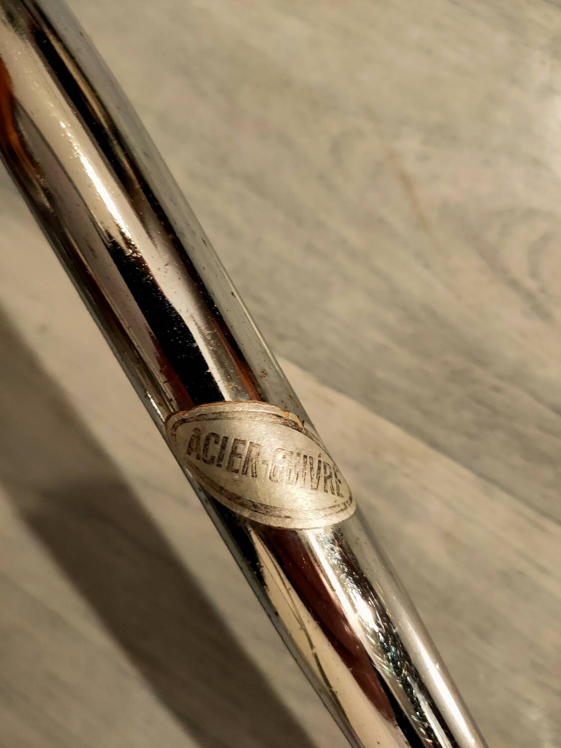 Pair of blue formica chairs