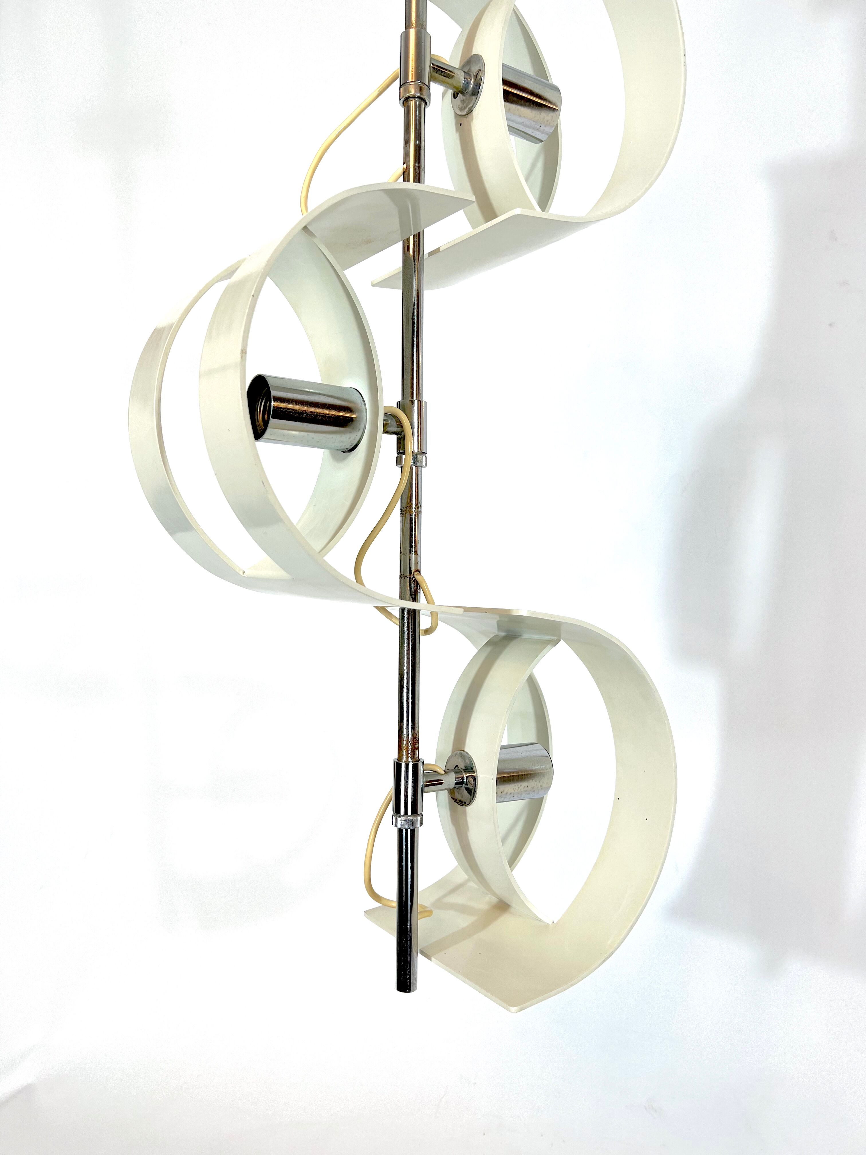 Stilux Milano, Vintage Italian chrome chandelier from 60s