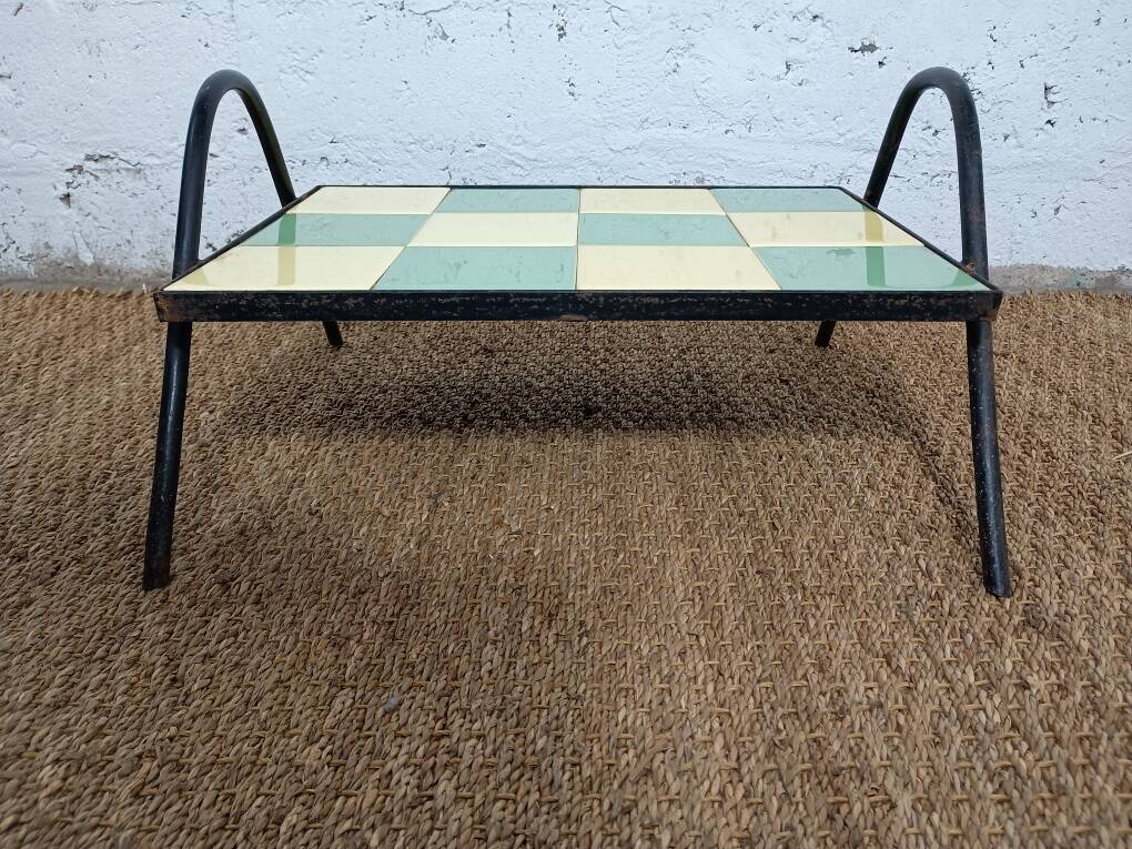 Mini coffee table or tray from the 1950s in two-tone ceramic.