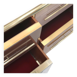 Mid-Century Modern Style Solid Wood and Colored Glass Italian Sideboard