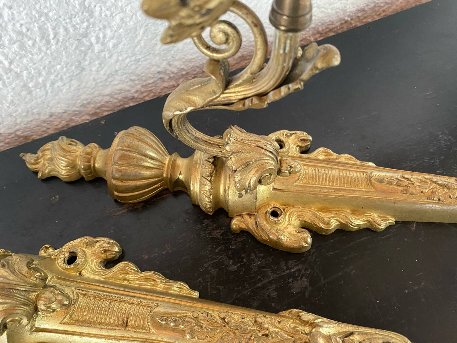 Paire d’appliques murales en bronze XIX