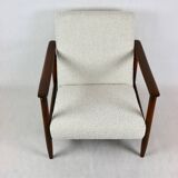 Fauteuil Boucle GFM-142 en ivoire blanc attribué à Edmund Homa, années 1970