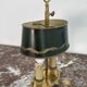 Louis XVI style two-light bouillotte lamp, green lampshade, hand-painted