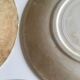 set of 6 flat plates in low-century 50's iron earth faience
