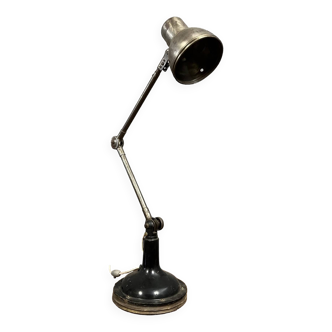 Early 20th century industrial design: large articulated metal workshop lamp circa 1940