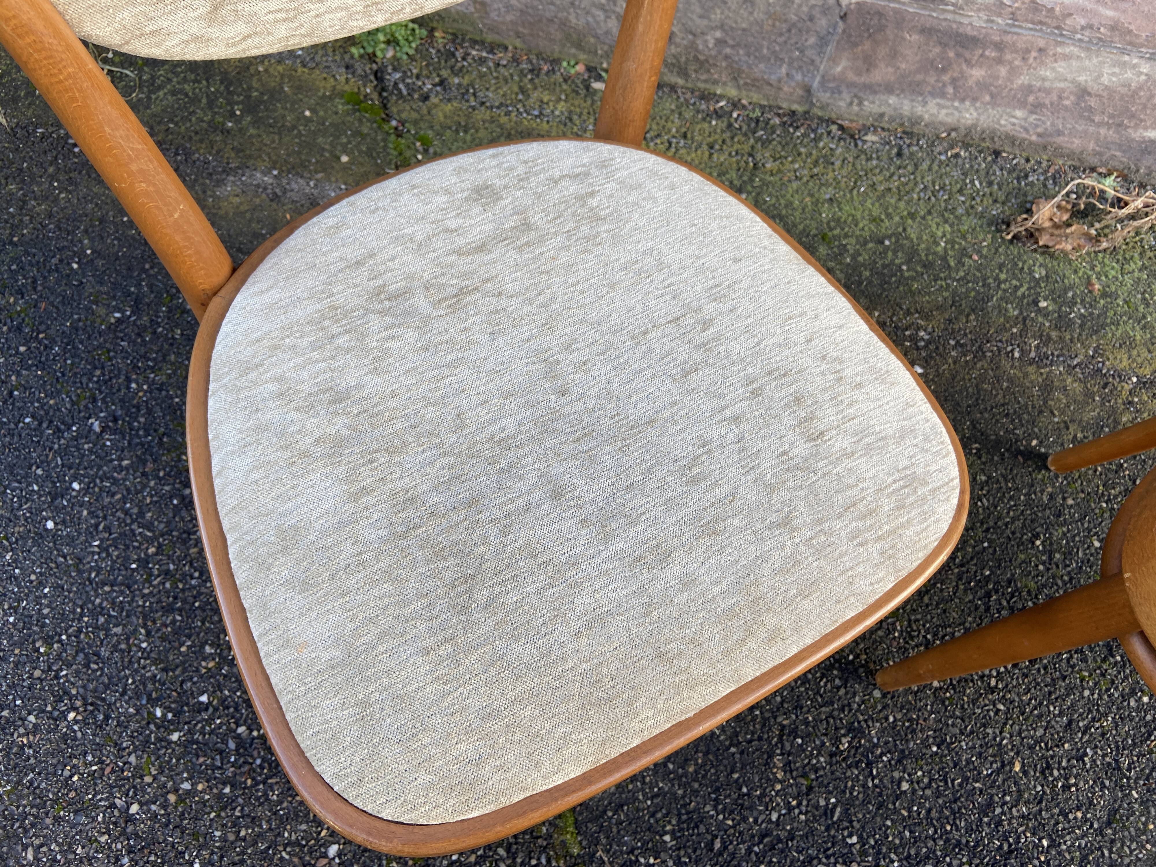 Pair of vintage curved wooden chairs