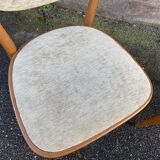 Pair of vintage curved wooden chairs