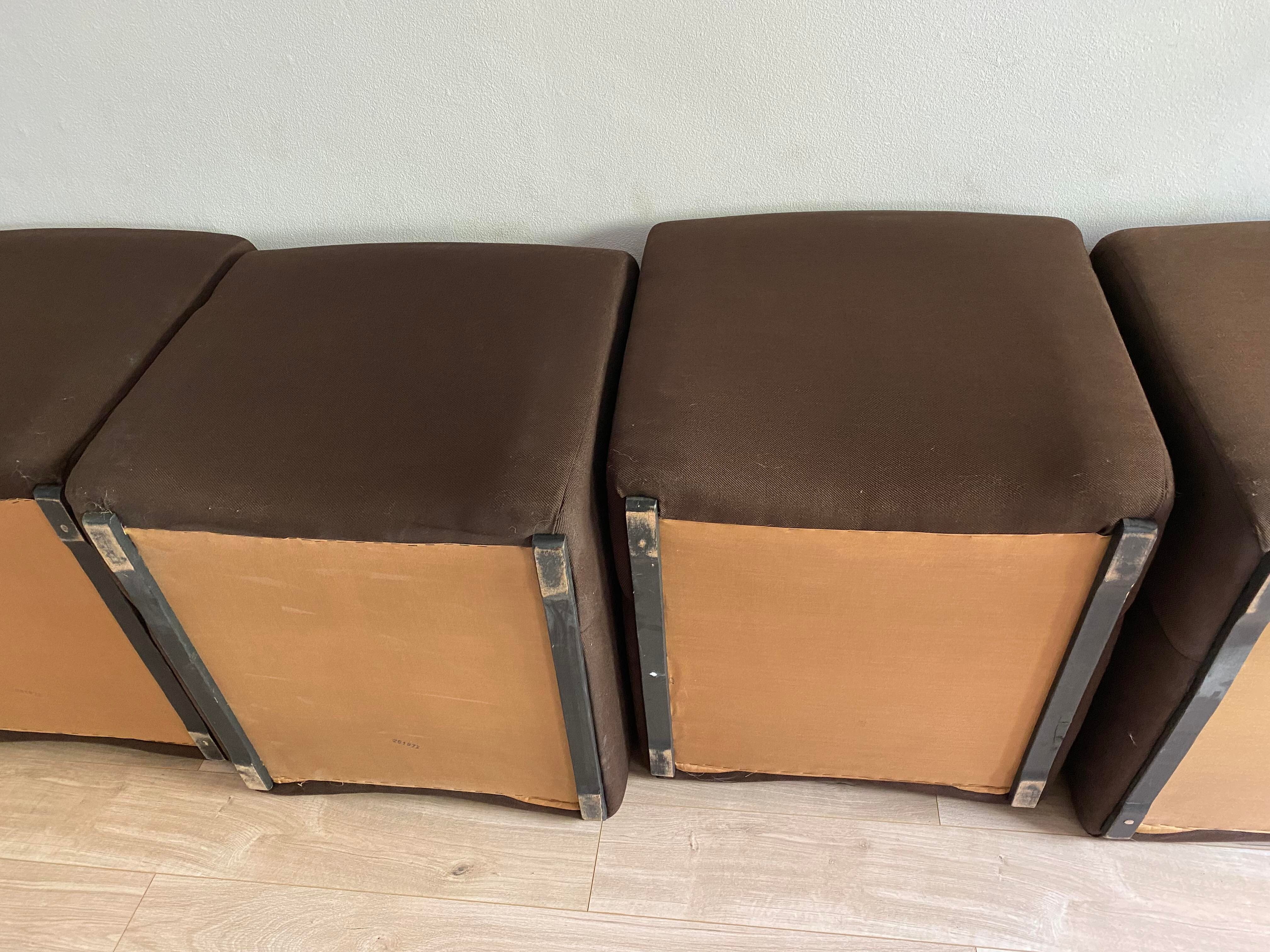 6 armchairs fabric in rigid polystyrene year 50/60