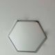 Vintage hexagonal mirror, chromed metal, France 1980