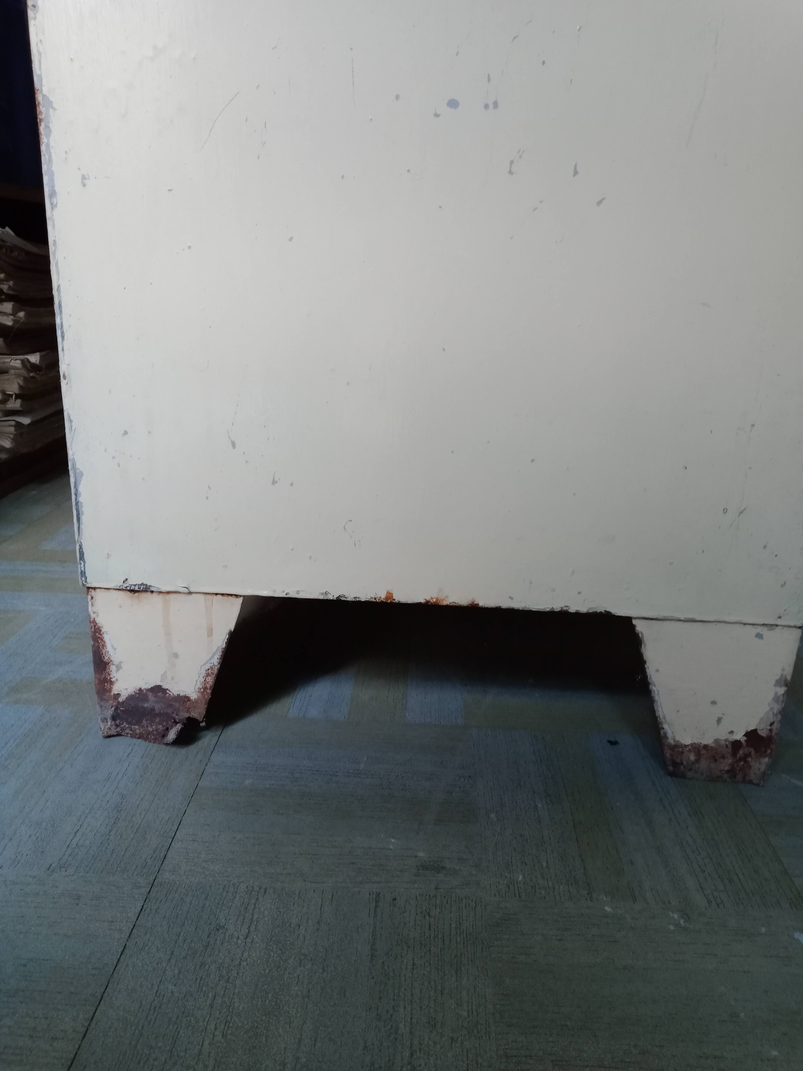 antique metal cabinet two doors