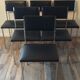 Set de 6 chaises vintage 70 piétement chrome assise Skaï noir