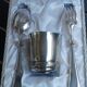 baptismal box. cup .spoon and fork