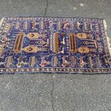 Persian wool rug blue abstract patterns 190x110cm