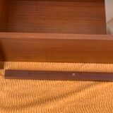 glass wall bookcase in vintage teak 1950