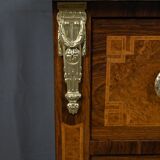 Small chest of drawers in amboyna and rosewood, Louis XVI style – 1940