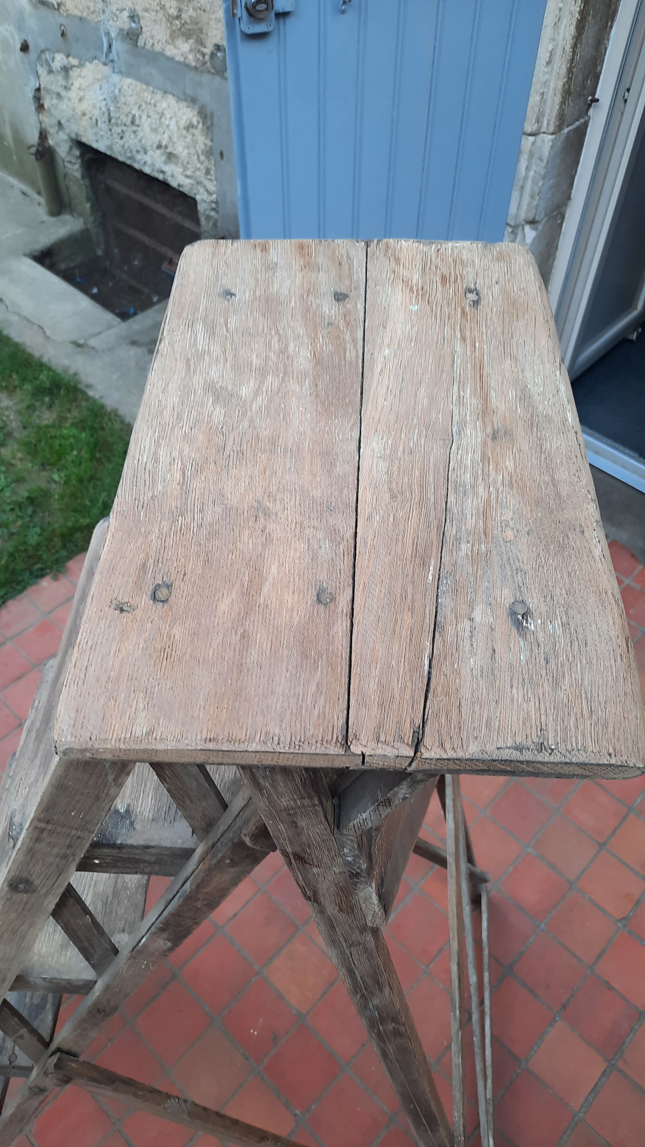 Old wooden stepladder