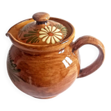 Vintage Teapot Teapot in Glazed Terracotta Ceramic Stoneware Pottery