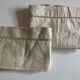 Pair of woven raw linen canvas pillowcases