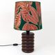 Mid-century table or accent lamp, turned wooden base, Sweden, 1970s